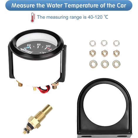 Indicatore della temperatura dell'acqua, indicatore digitale della temperatura dell'acqua, misuratore della temperatura dell'acqua con sensore per la maggior parte delle auto (1/4)