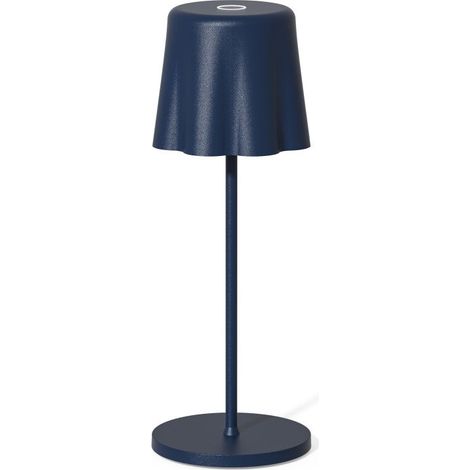 Fade Lampada da Tavolo Aladina Led Ricaricabile H 30 Cm D 11 Cm Wireless Dimmerabile Cobalto