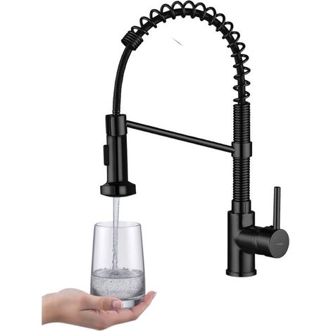 Rubinetto da cucina Loco Black con molla, in appoggio, Kuchinox (1/4)