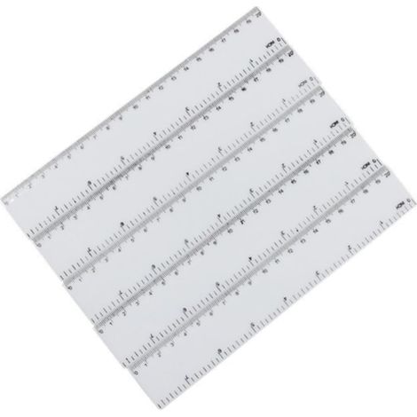 Règle en plastique blanc de 20 cm, lot 4, outil mesure durable et (1/5)