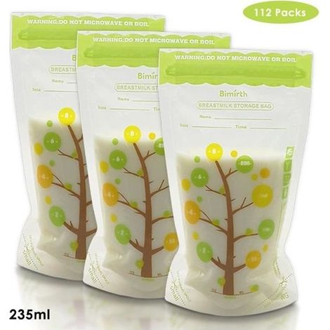 Sacs de stockage de lait maternel 220 ML, lot de 112 pièces, pour conservation et congélation du lait maternel, étanches et pratiques à utiliser (1/3)