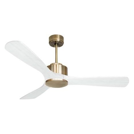 Modulo de KlassFan - Super destratificateur et ventilateur DC 132 cm Laiton pales bois blanc sans Lumière  25 à 40 m²