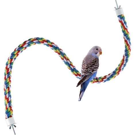 Perchoir Corde Souple et Flexible pour Oiseaux 80 cm Jouet d'Escalade Coloré pour Perroquets et Perruches (1/5)