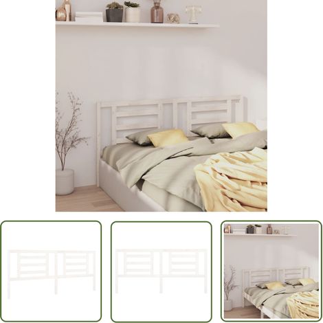 SKM Tête de lit Blanc 206x4x100 cm Bois de pin massif (1/5)