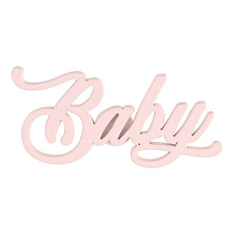 Cupido&Co. Scritta Baby Rosa con Adesivo 55 x 26 Mm 12 Pz