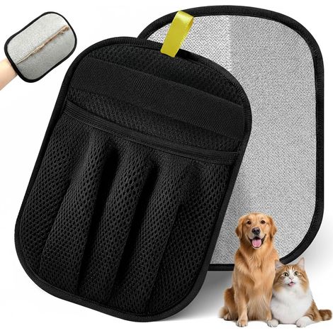 KU 2 Pack Dog Cat Dog Grooming Gloves - Reusable Washable Pet Dog Grooming Gloves with Magnet for Sofa, Clothes, Car (1/5)