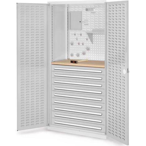 Kappes ®RasterPlan Schubladenschränke 1950x1000x600mm Schlitzplattentüren Modell 27 lichtgrau