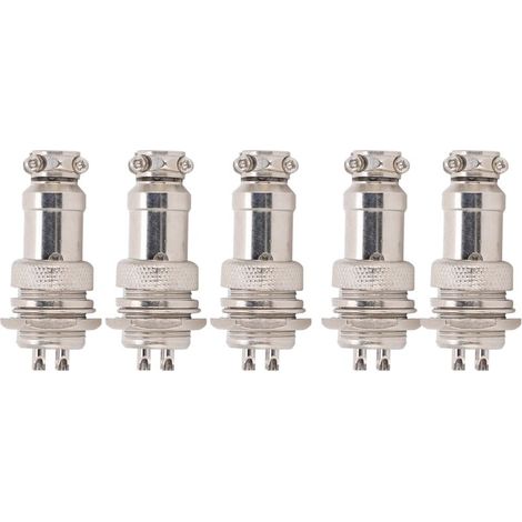 Lot de 5 connecteurs aviation mâles et femelles pour panneau d'alimentation, châssis, fixations métalliques GX16 16 mm 450 V 4 broches