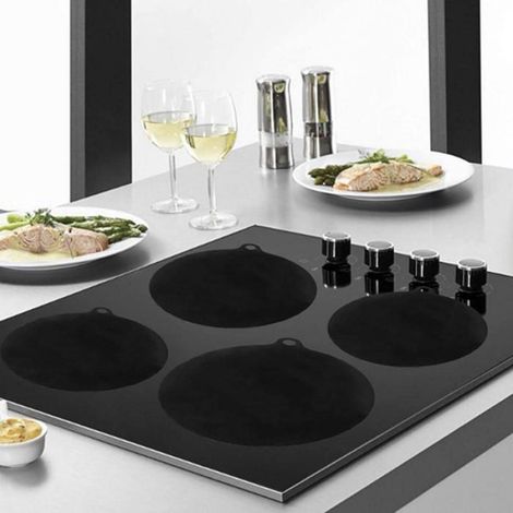 Tapis Isolant Thermique - Tapis Antidérapant En Silicone - Pour Plaque À Induction - Diamètre 220 Mm - 4 Pièces (1/5)