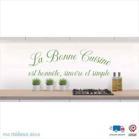 Crédence : LA BONNE CUISINE 1 - Couleur Vert jaune - Alu composite - 60 - 120 (1/3)