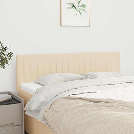 vidaXL Cabeceros tela crema 144x5x78/88 cm (1/5)