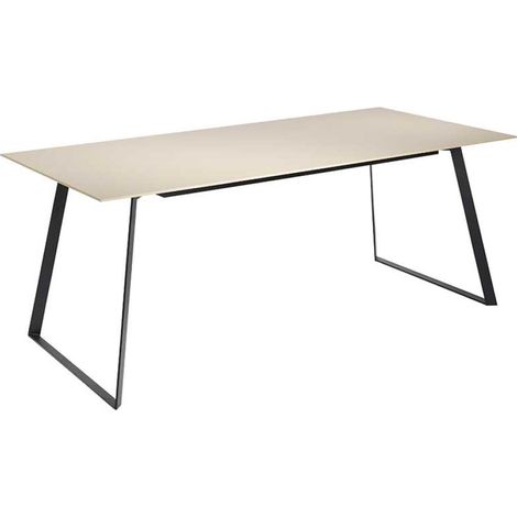 Mesa fija rectangular en blanco Leire, 180 x 90 x 75 cm (largo x ancho x alto) (1/4)