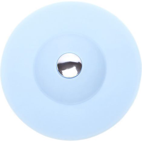 Bouchon de vidange étanche pour évier de cuisine, baignoire et lavabo, avec crépine et joint d'étanchéité. Bouchon anti-déodorant pour salle de bain (bleu).