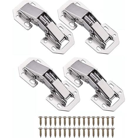 Lot de 4 charnières à visser pour porte d armoire 105 x 44 mm 90 degrés Avec vis Charnières pour porte d armoire (1/4)