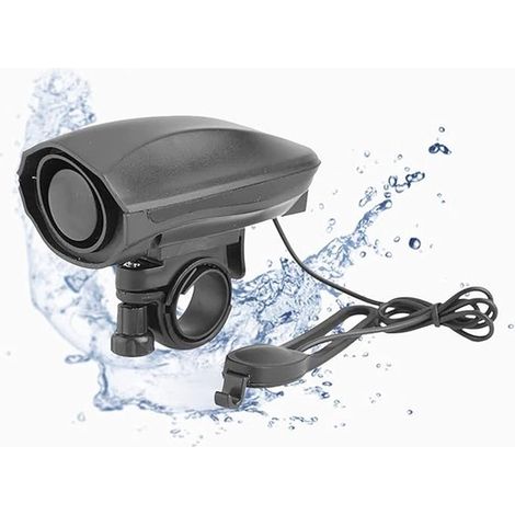 Campanello per bicicletta con allarme antifurto (90 dB, 6 suoni) – ABS resistente all'acqua, per biciclette e e-bike (batterie non incluse: sono necessarie 2 batterie AAA) (1/5)