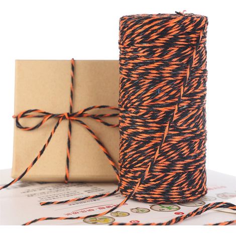 Twine - Coton Orange Et Noir - 2 mm - 100 M - Pour Décoration Halloween Et Emballage Cadeaux (1/5)