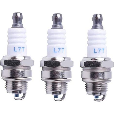 Pair Bougie d'allumage L7T Tronçonneuse Tondeuse à gazon Petit Moteur Accessoire Pièces Compatible avec STIHL Hus-qvarna Rep NGK BPMR7A 4626 Equivalence RCJ6Y Champion Bosch WSR6F,Pack de 3 (1/5)