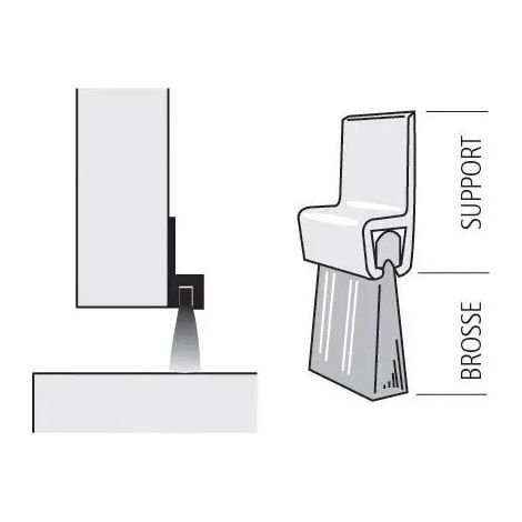 BAS DE PORTE GARAGE IBS 31 ALU+BROSSE 1M - 0308201D - ELLEN (1/2)