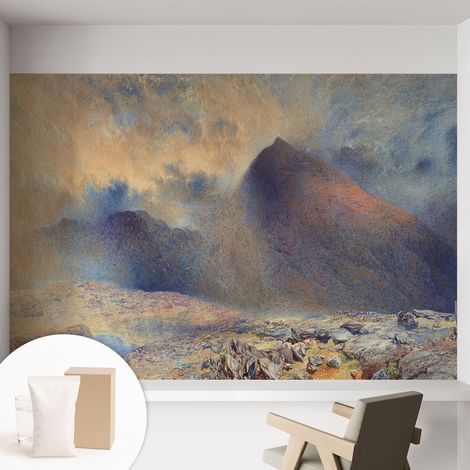 Carta Da Parati Non Tessuto - Decorazione Da Muro - Traspirante - Con Motivo - Per Camera Da Letto Cucina paesaggio montano 152x104 cm (1/5)