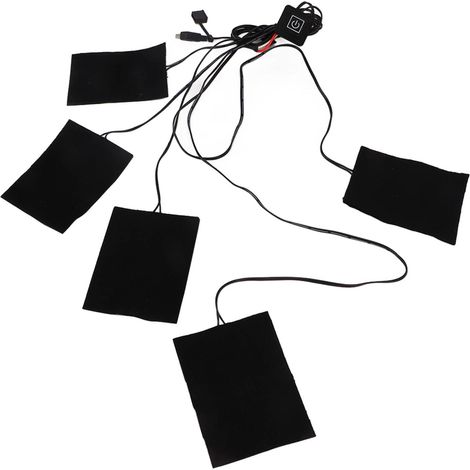 Coussin Chauffant USB Lavable et Cousable, Chauffage électrique en Fiber de Carbone à 3 Vitesses pour la Taille et le Dos, 5V Multi-usage (1/4)