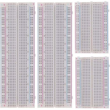 Kit de placa de pruebas sin costuras: 2 piezas de 830 puntos de fijación y 2 piezas de 400 puntos de fijación, y 126 cables de puente flexibles para placa de pruebas (3 valores, 130 piezas) (1/4)