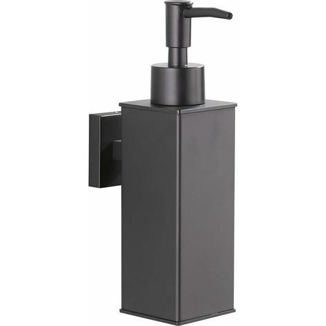 1pc Wall-Mounted Soap Dispenser in 304 Stainless Steel - Matte Black - for Daily Use (1/5)