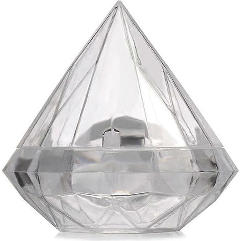 12pcs Boîtes Cadeaux Diamant Transparentes pour Mariage, Contenants Bonbons en Forme de Diamant, Taille L, Idéal pour Cadeaux de Noël & Fêtes (1/4)
