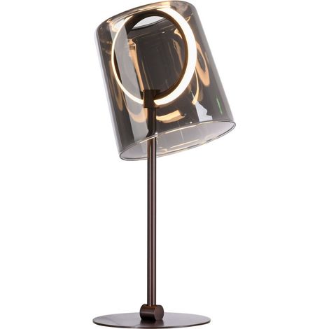 Lampe de table Zula noir avec verre fumé - 4542-25 (1/5)
