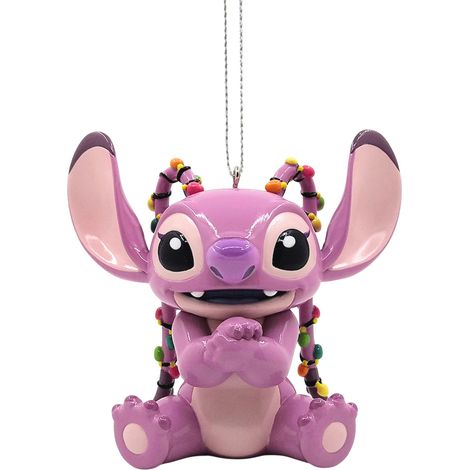 Pendaglio Natalizio 3D Angel Disney Luci 8cm Rosa Peraga Christmas
