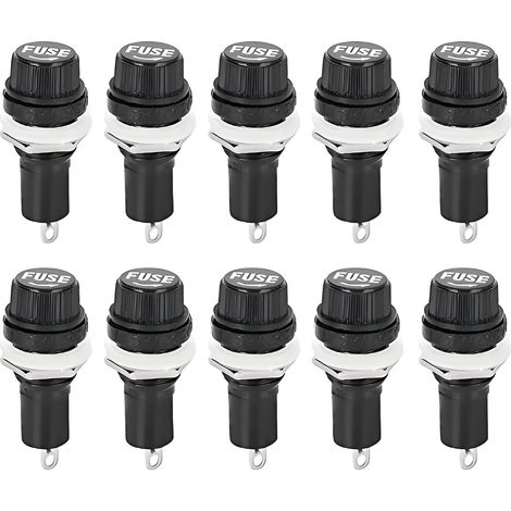 10 Pièces Porte-fusibles, Porte-Fusible à Bouchon à Vis à Sur Panneau, 5 X 20mm Support de Fusible électrique pour Motos, Automobiles (1/5)