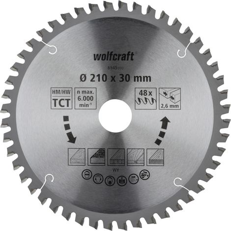 Wolfcraft Sägeblatt Ø 210 mm 48 Zähne Hartmetall Sägeblatt (1/2)