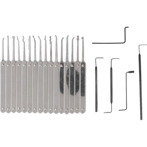 Ensemble de 21 outils de précision en acier inoxydable comprenant un crochet et un pic, pour usage civil et professionnel. (1/5)