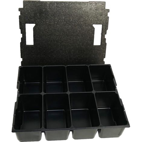 BS Systems  inserto per  piccoli pezzi  8 scomparti  con inserto  coperchio per  L-Boxx 136