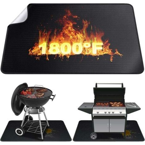 Tapis ignifuge (39 x 47 pouces), tapis de protection pliable, tapis de sol, tapis de gril pour gril, cuisinière, sol, pelouse (1/4)