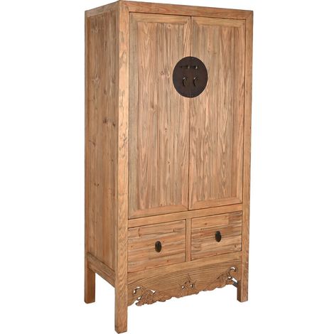 Armario Abeto Metal 88X52X180 Tallado Natural (1/5)