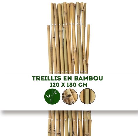 Treillis en Bambou pour Jardin, Balcon et terrasse Extensible Individuellement Résistant aux intempéries 120 x 180 cm