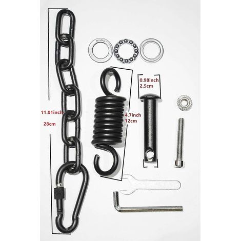 Kit de suspension pour fauteuil suspendu de patio comprenant ressorts, goupille et mousqueton, matériel de suspension pour fauteuil hamac - Capacité de 250 kg, accessoires de montage (1/4)