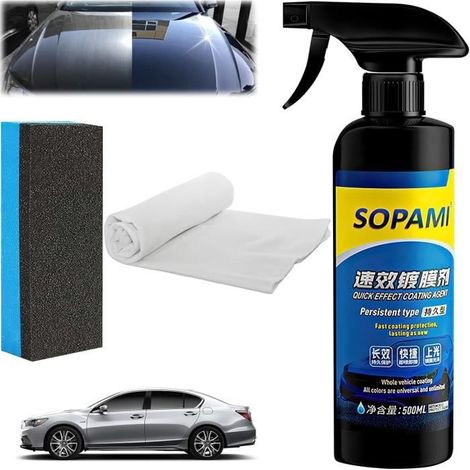 Sopami Autoversiegelungsspray, Sopami Schnellversiegelungsmittel, Sopami Schnellversiegelungs-Autowachs, Sopami Auto-Kratzwachs-Polierspray (1/4)