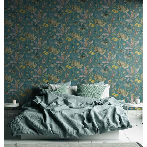 Papier peint Nature Bleu canard Famous Garden A.S. Création (1/4)