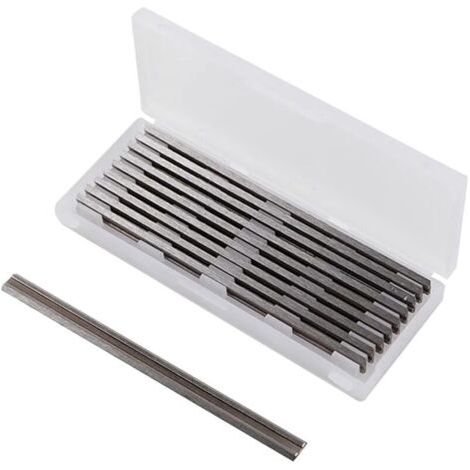 10 Pièces Fer de Rabot 82mm HSS Lames de Raboteuse Fers Réversibles Carbure Ensemble de Rabot Electrique Lame 82x5.5x1.2mm, pour Rabots Makita, Black & Decker, Bosch, DeWalt et Elu