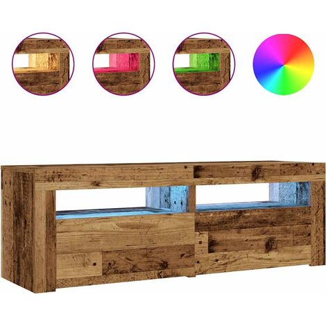 Maison Exclusive - Nachttische 2 Stk. mit LEDs Altholz-Optik 60x3
