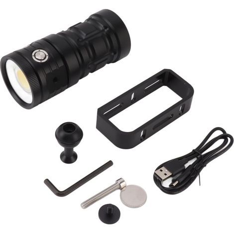 Lampe de poche de plongée LED 18000LM IPX8 étanche USB sous-marine 100M lampe torche de plongée sous-marine avec 3 sources de lumière pour la plongée en grotte (1/5)