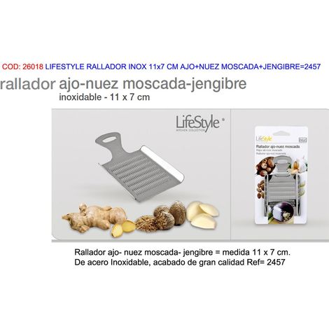 Râpe inox 11x7 cm pour ail, muscade et gingembre