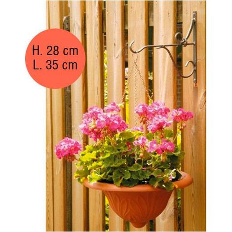 Gancio appendi piante decorativo in metallo verniciato resistente 35 cm