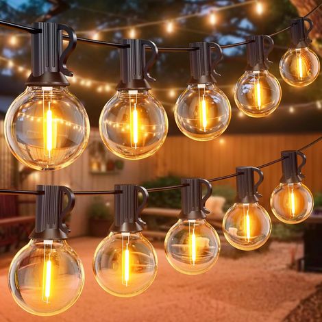 1 Guirlande guinguette,45M,75+2 ampoules G40,IP45 étanche,24V basse tension,jardin terrasse mariage