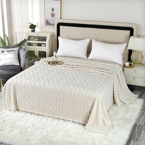 Couverture Double Face Flanelle-Taft - 70 x 100 cm - Pour Lit, Canapé ou Sieste - 9 Coloris Disponibles (1/2)