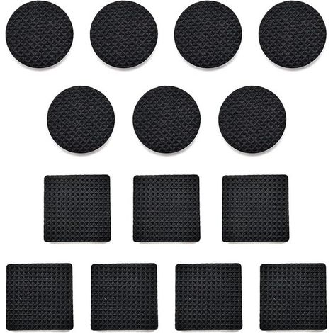 Alfombrilla antideslizante de goma de 64 piezas: alfombrilla para patas de mesa，autoadhesivo reforzado，adecuado para proteger suelos de madera (1/4)