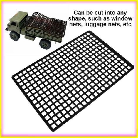 keenso Filet Bagage Fenêtre en Caoutchouc Simulé pour Voiture RC Crawler Axial Noir (1/5)
