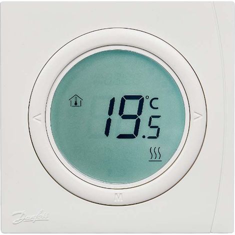 Danfoss – Thermostat d'ambiance électronique filaire – Régulation modulante – 2 piles AA incluses – Pour installation murale