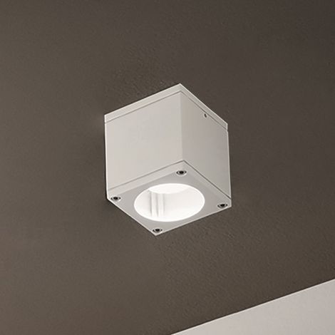 Plafoniera NEVADA 9x10 cm per esterni LED in alluminio Bianco (1/2)